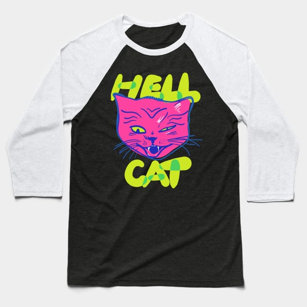 Hell Cat - this devil cat is coming at you from hell. Baseball T-Shirt by YourGoods